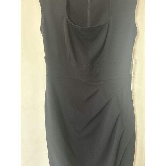 NWT Calvin Klein Bodycon Sheath Dress Black Stretch Draped Size 2 Retail $134 - Picture 6 of 9